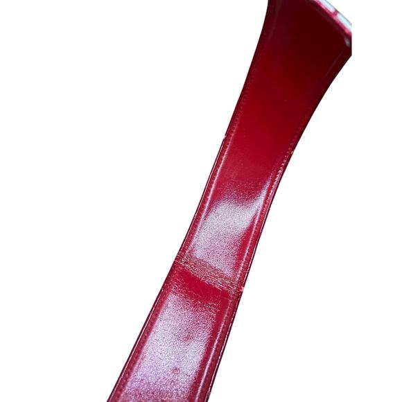 Vintage Retro Calvin Klein Red Floral Belt - Size Large 37” Long - Picture 6 of 7